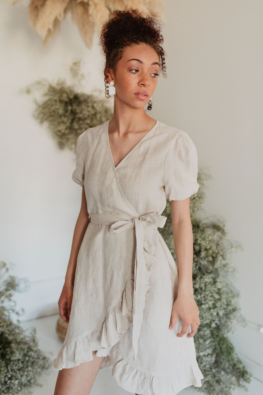 Emma Dress in Oatmeal