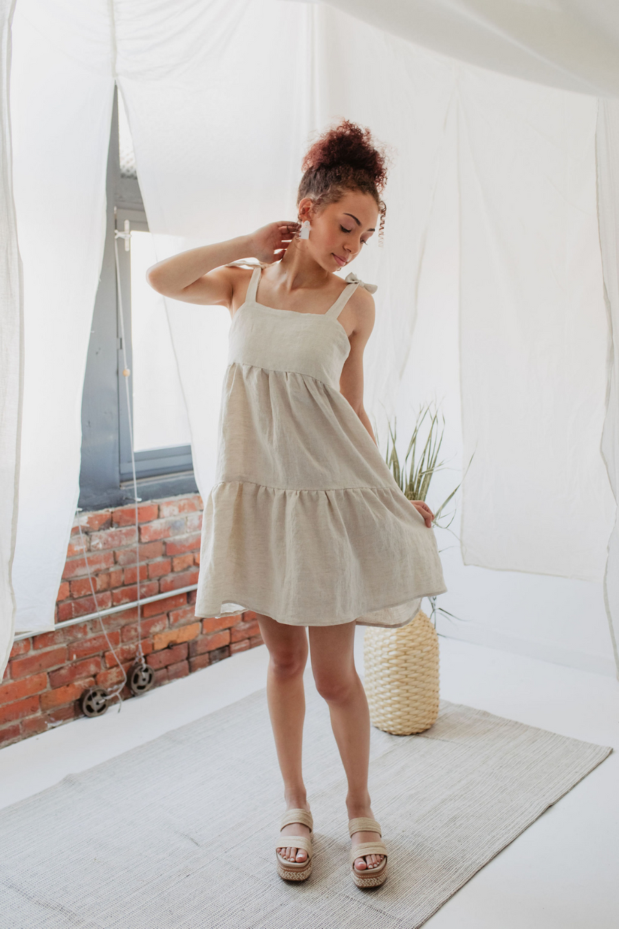 Lily Dress in Oatmeal