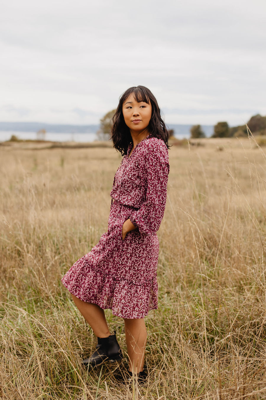 Ashley Dress in Cherry